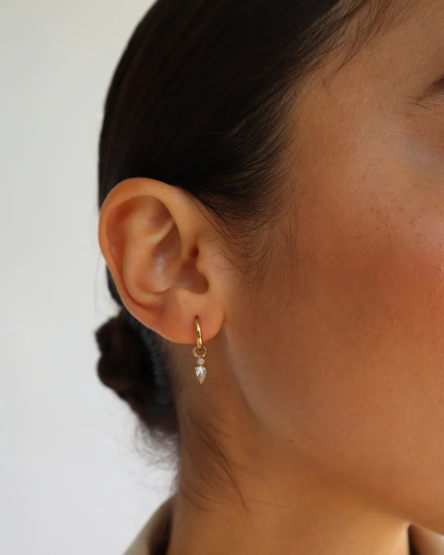Amara Earrings in Gold/Crystal - Image 3