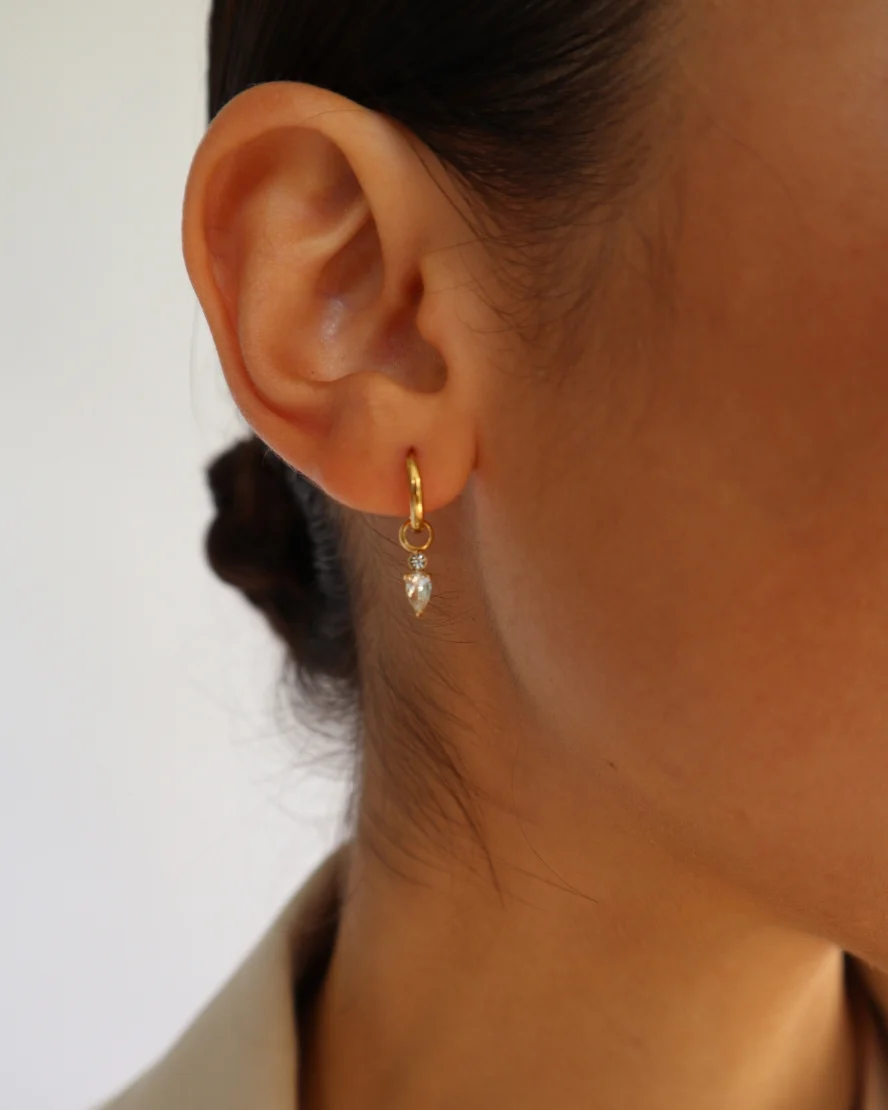 Amara Earrings in Gold/Crystal - Image 4