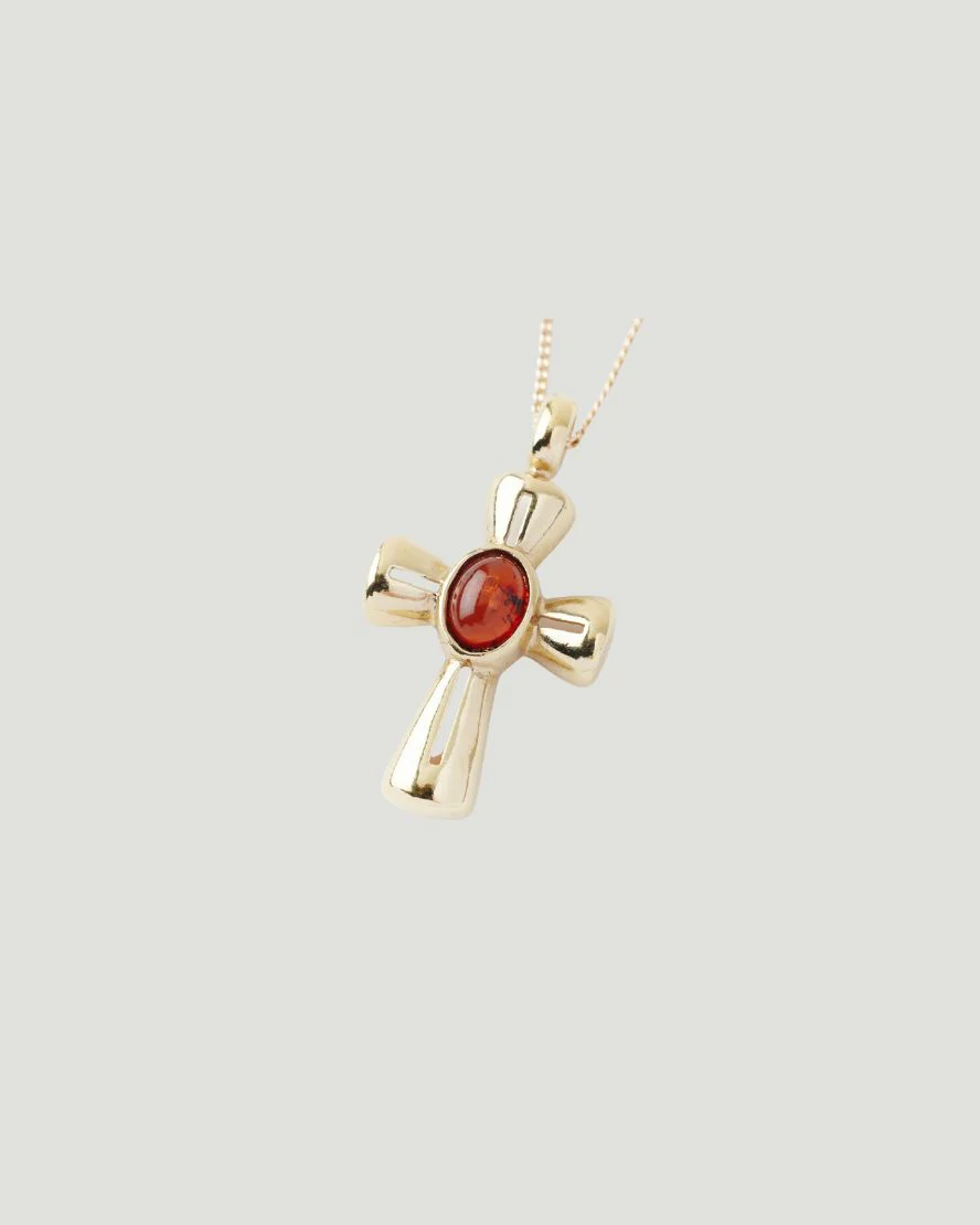 Amber Cross Necklace - Image 2
