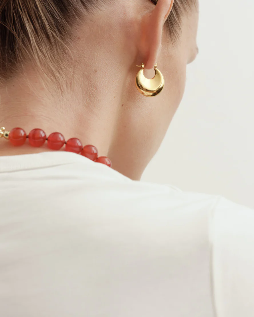 Bara Hoop Earrings Gold - Image 2