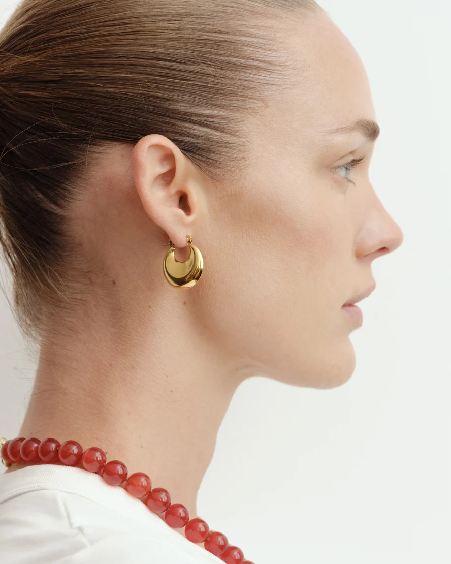 Bara Hoop Earrings Gold - Image 3