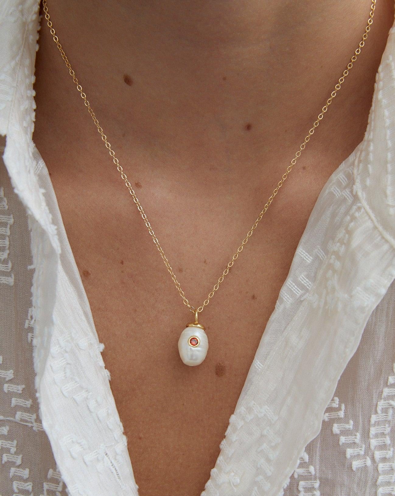 Birthstone Pearl Pendant Necklace - Image 13
