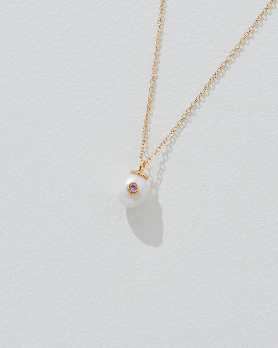 Birthstone Pearl Pendant Necklace - Image 6