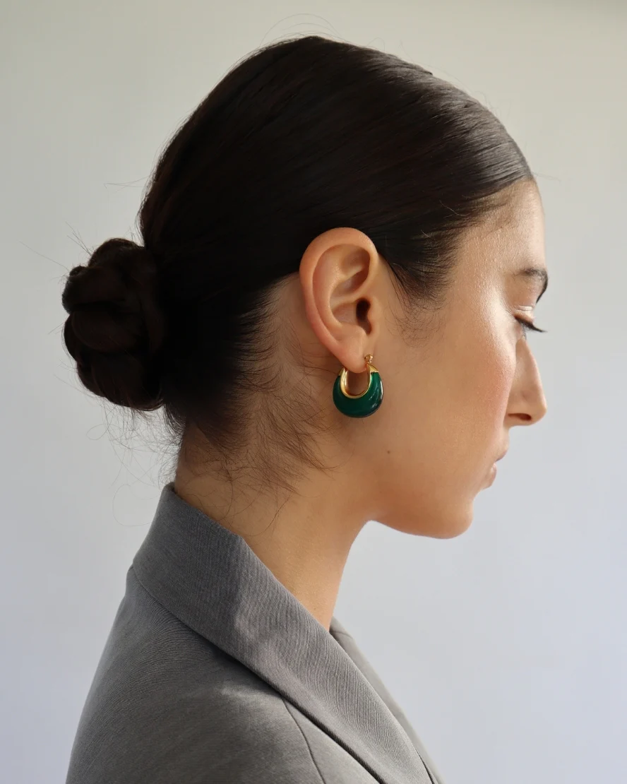 Carter Earrings Emerald - Image 4