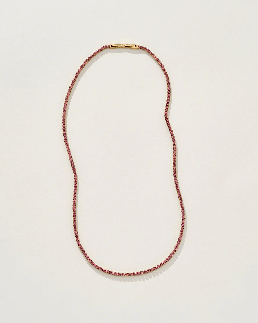 Edward Tennis Necklace in Pink