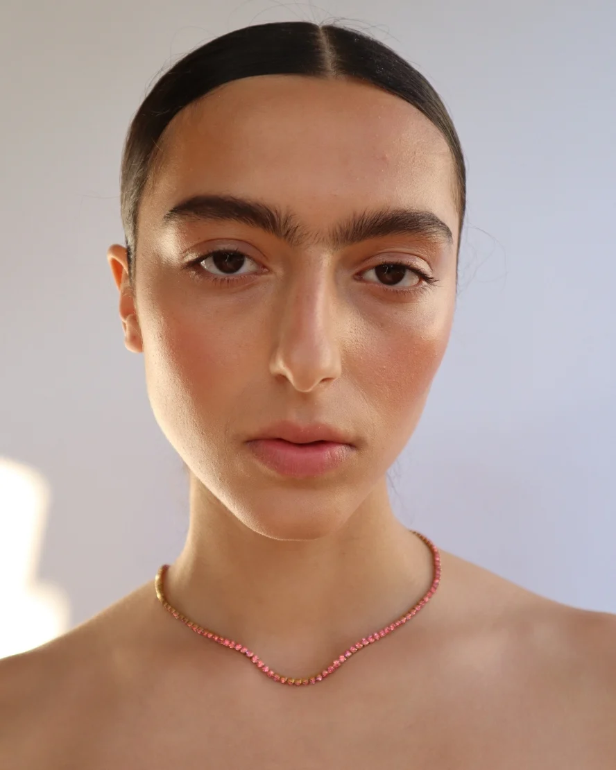 Edward Tennis Necklace in Pink - Image 2