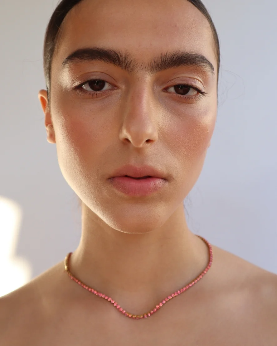 Edward Tennis Necklace in Pink - Image 3