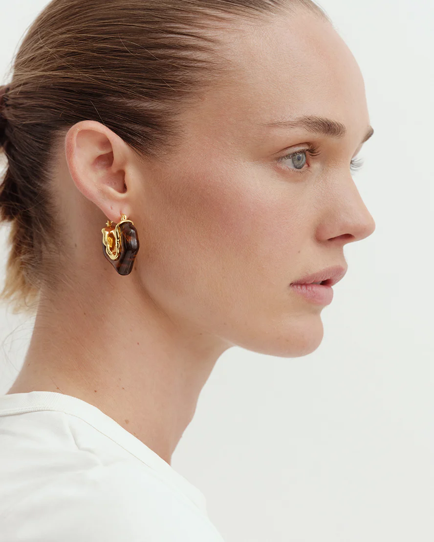 Firenze Hoops Gold & Brown - Image 2