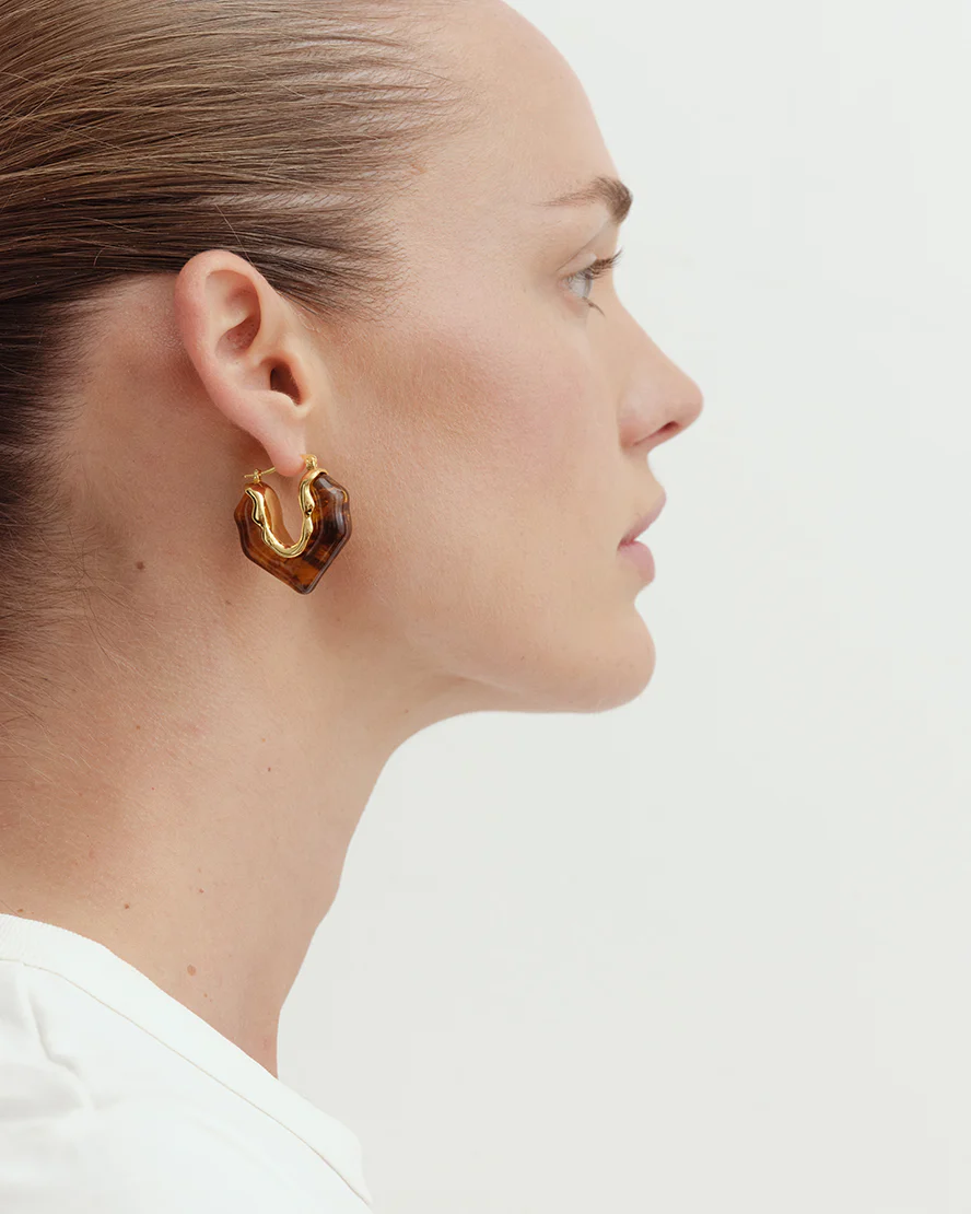 Firenze Hoops Gold & Brown - Image 3
