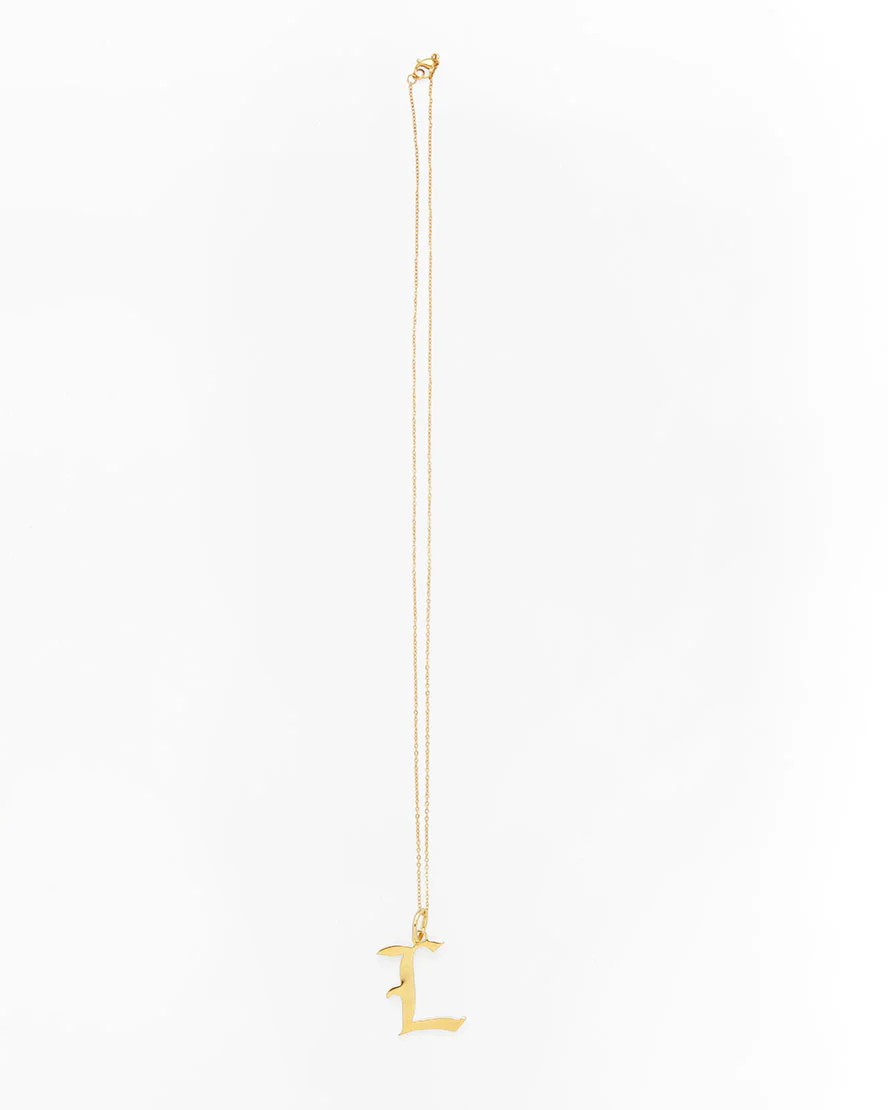 Gold Letter L Necklace - Image 2