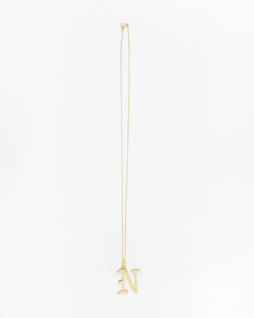 Gold Letter N Necklace - Image 2