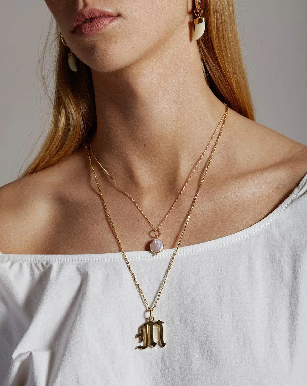 Gold Letter S Necklace - Image 3