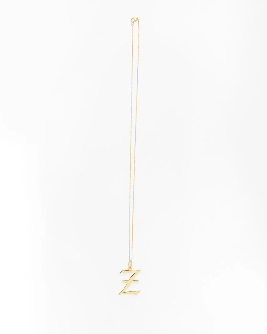 Gold Letter Z Necklace - Image 2