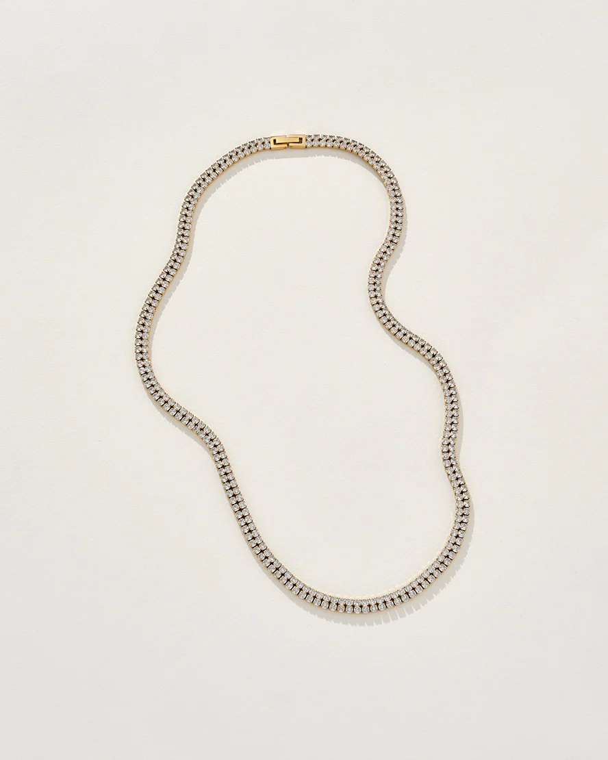 Kenneth Tennis Necklace in Gold