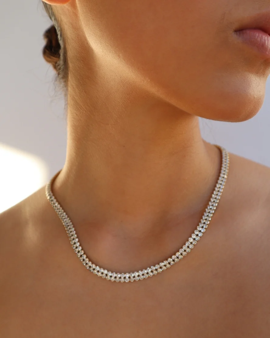 Kenneth Tennis Necklace in Gold - Image 5