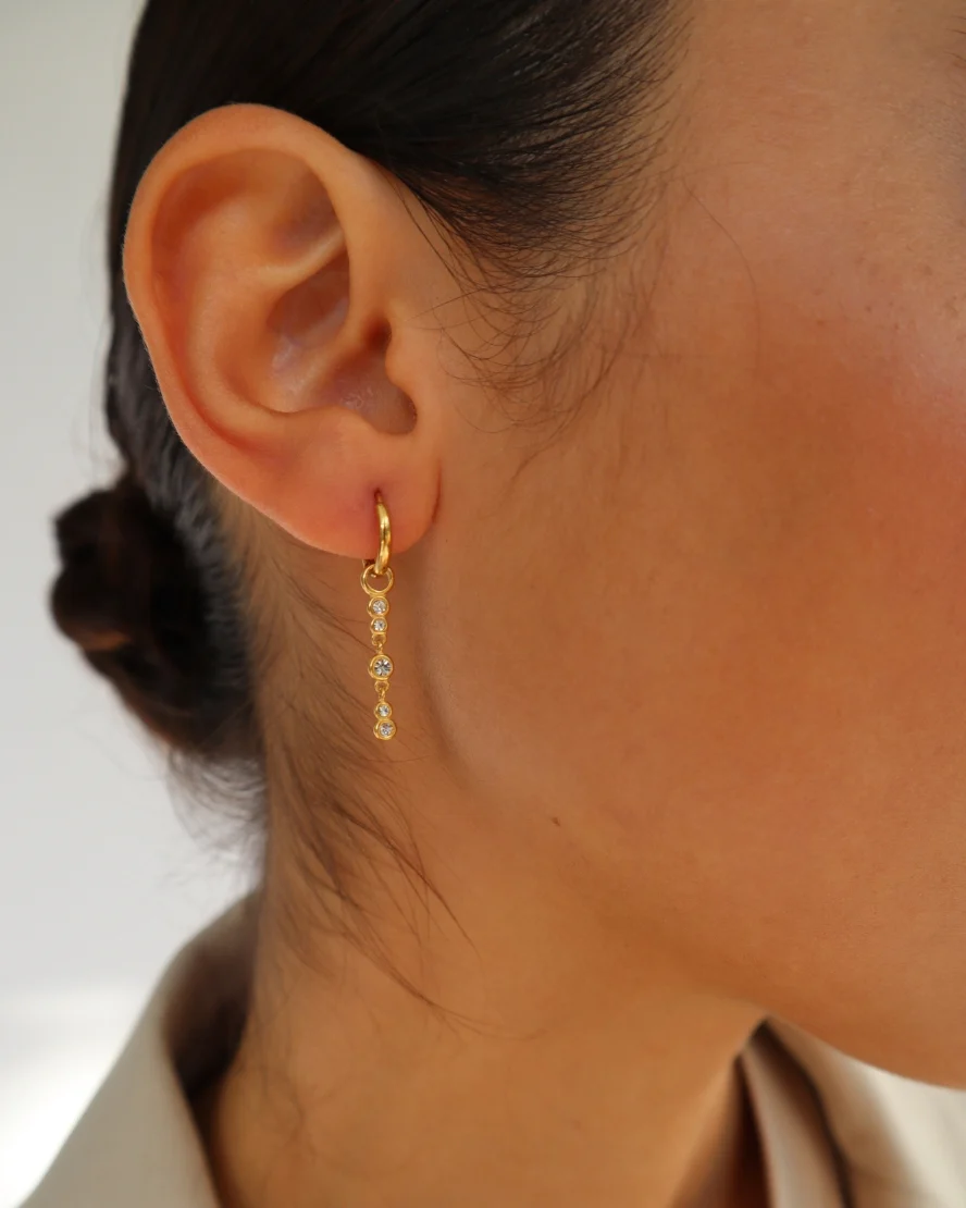 Lilibeth Earrings in Gold/Crystal - Image 4
