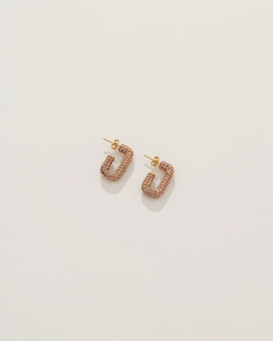 Logan Earrings in Pink/Gold
