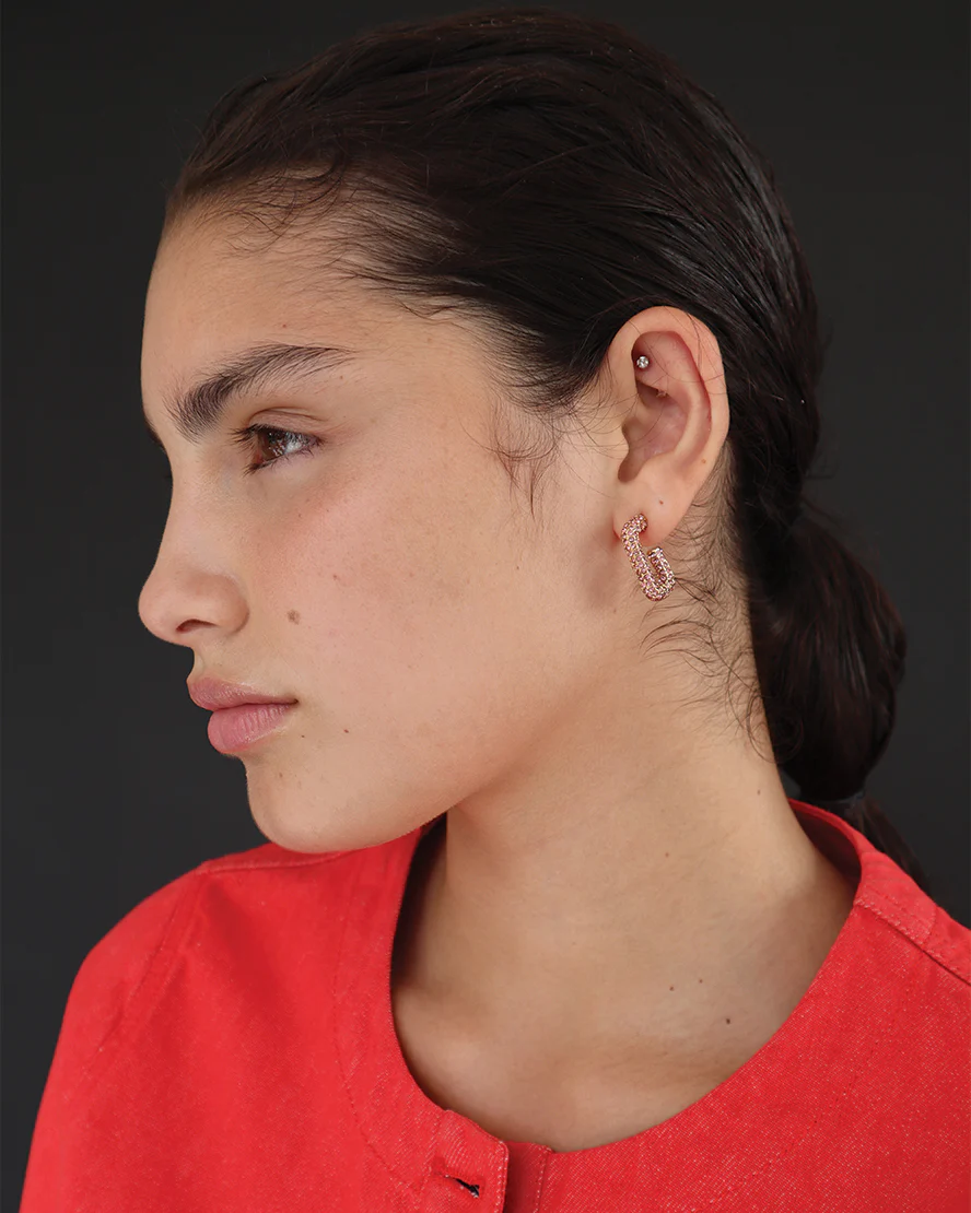 Logan Earrings in Pink/Gold - Image 3