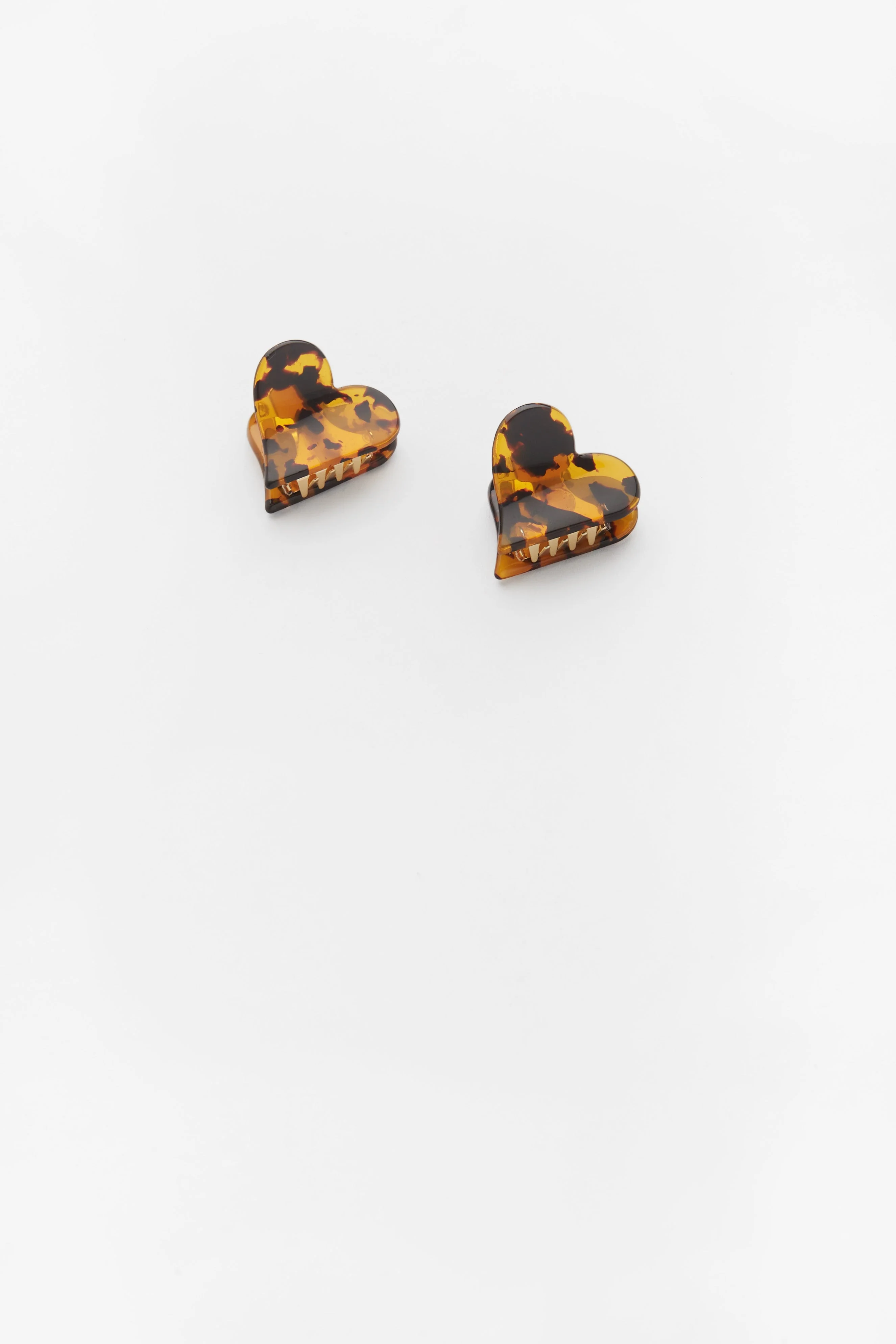 Mini Heart Clips in Tort
