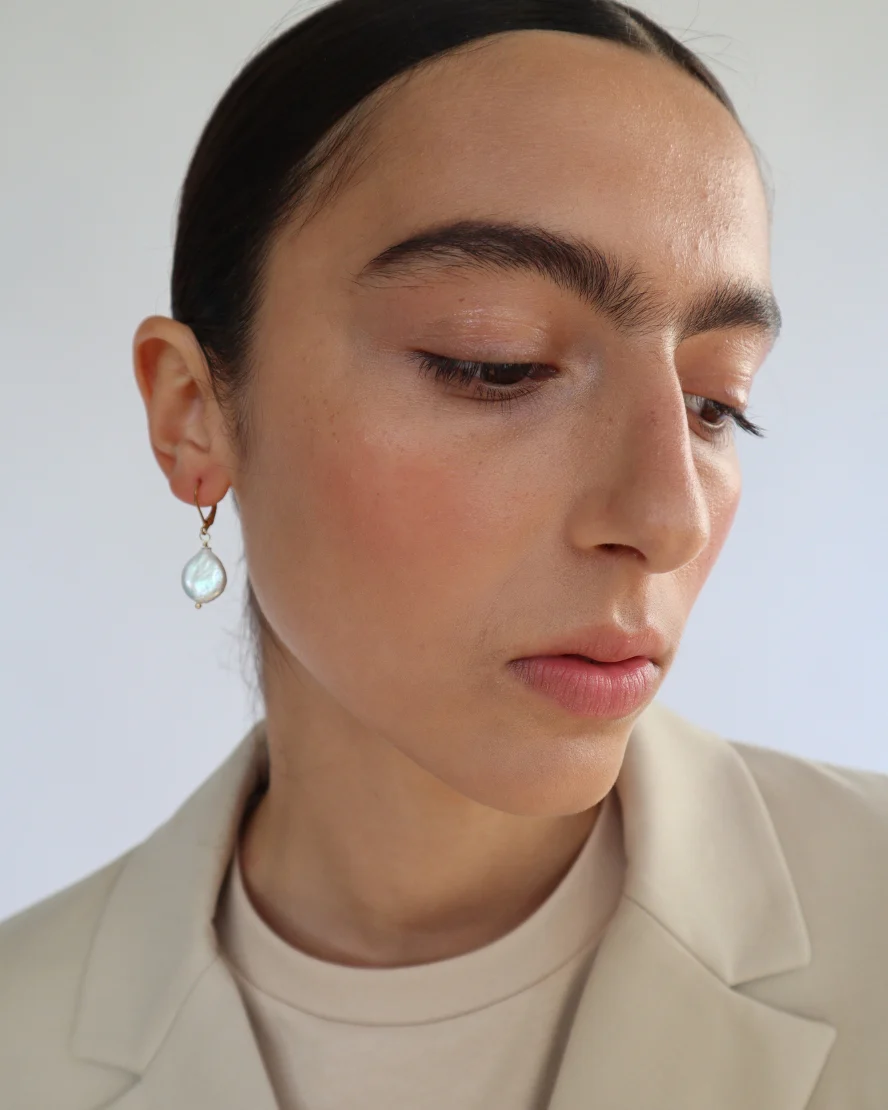 Mini Keshi Pearl Earrings - Image 3