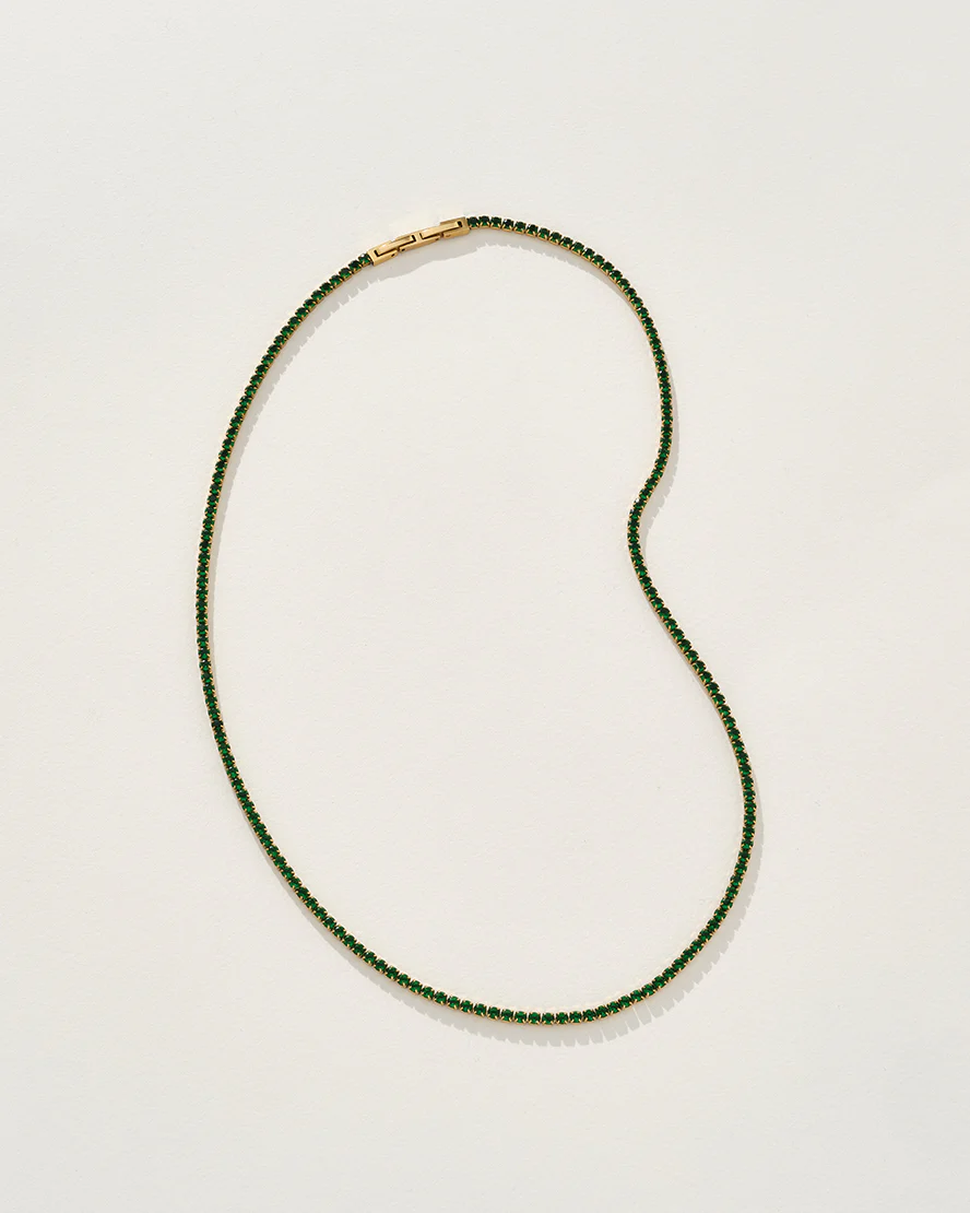 Nicholas Tennis Necklace in Green