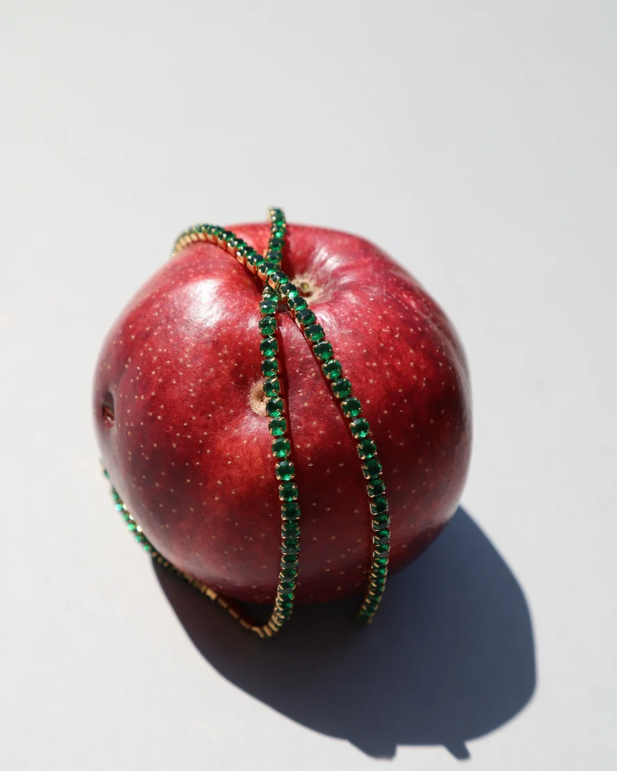 Nicholas Tennis Necklace in Green - Image 2