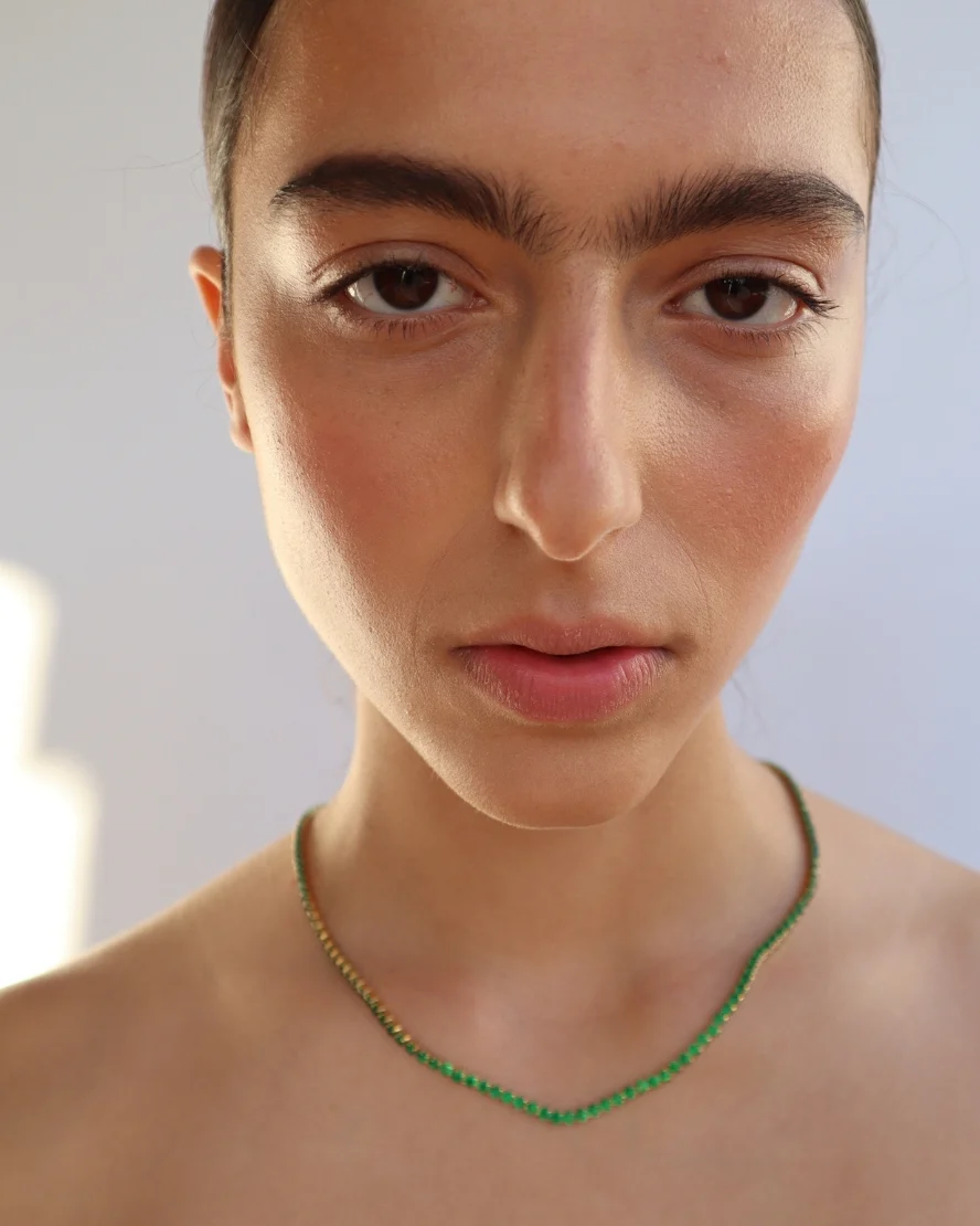 Nicholas Tennis Necklace in Green - Image 3
