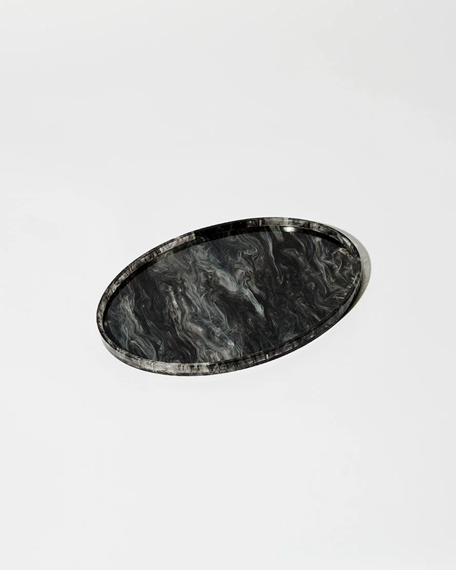 Oval Tray Black and White