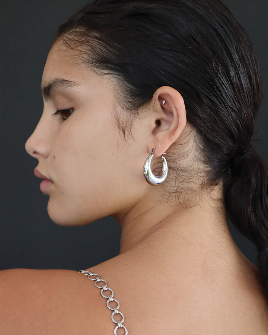 Paloma Hoops in Silver - Image 3