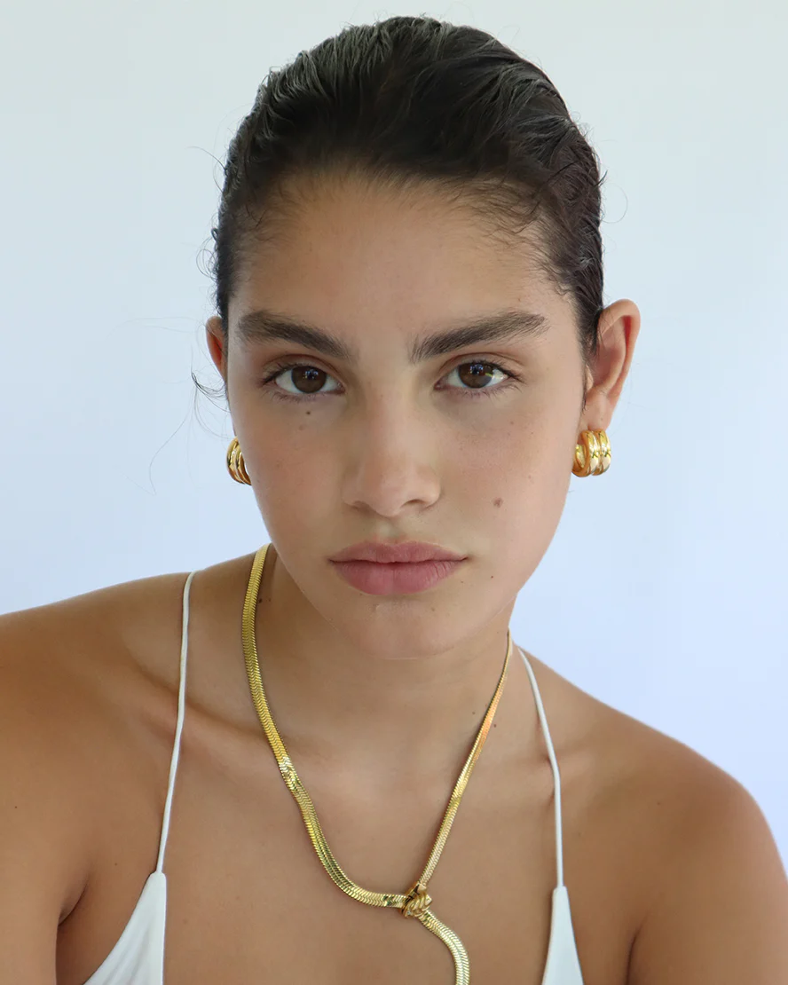 Rhea Hoops in Gold - Image 2