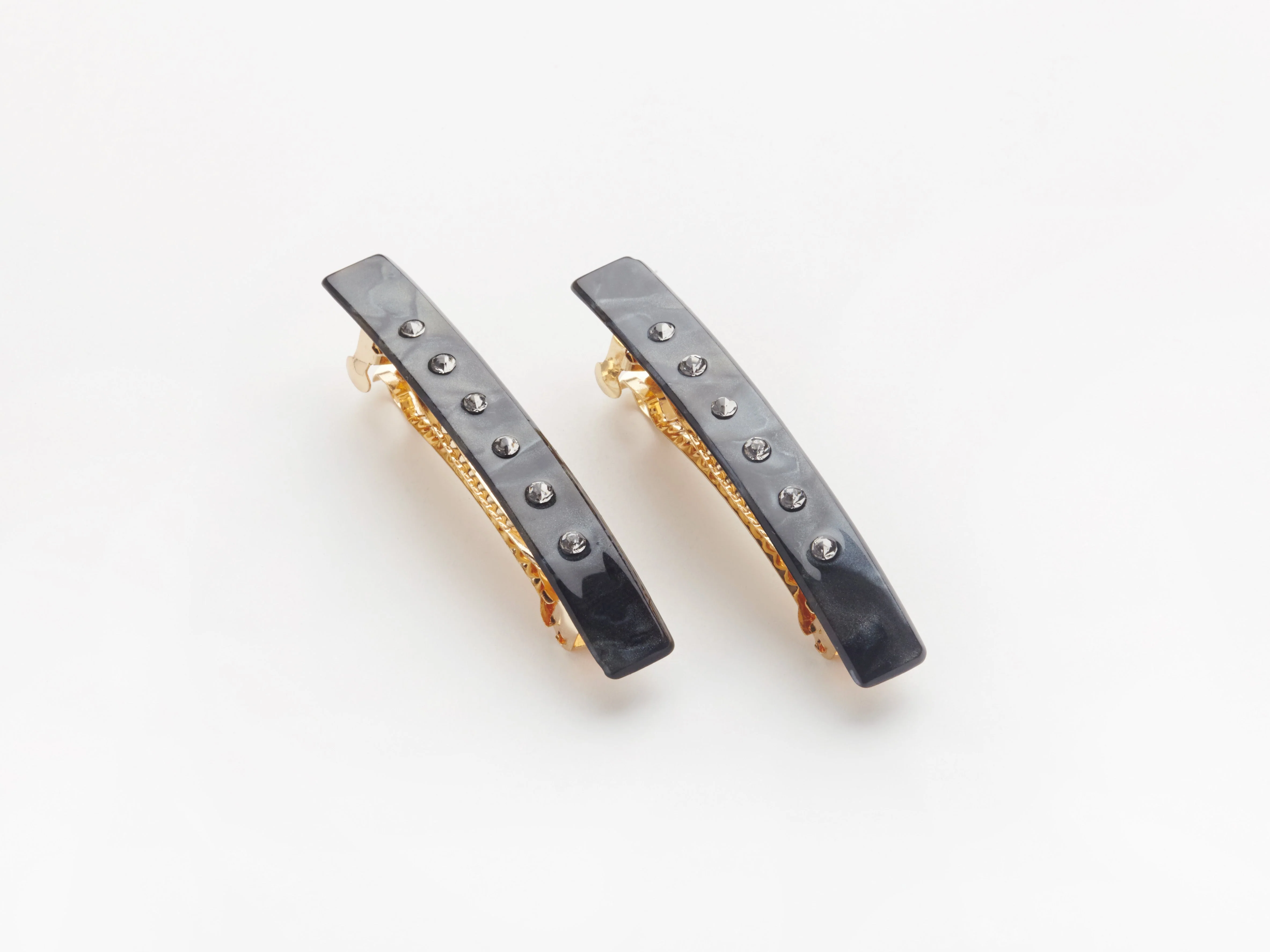 Mafalda Barrettes in Obsidian