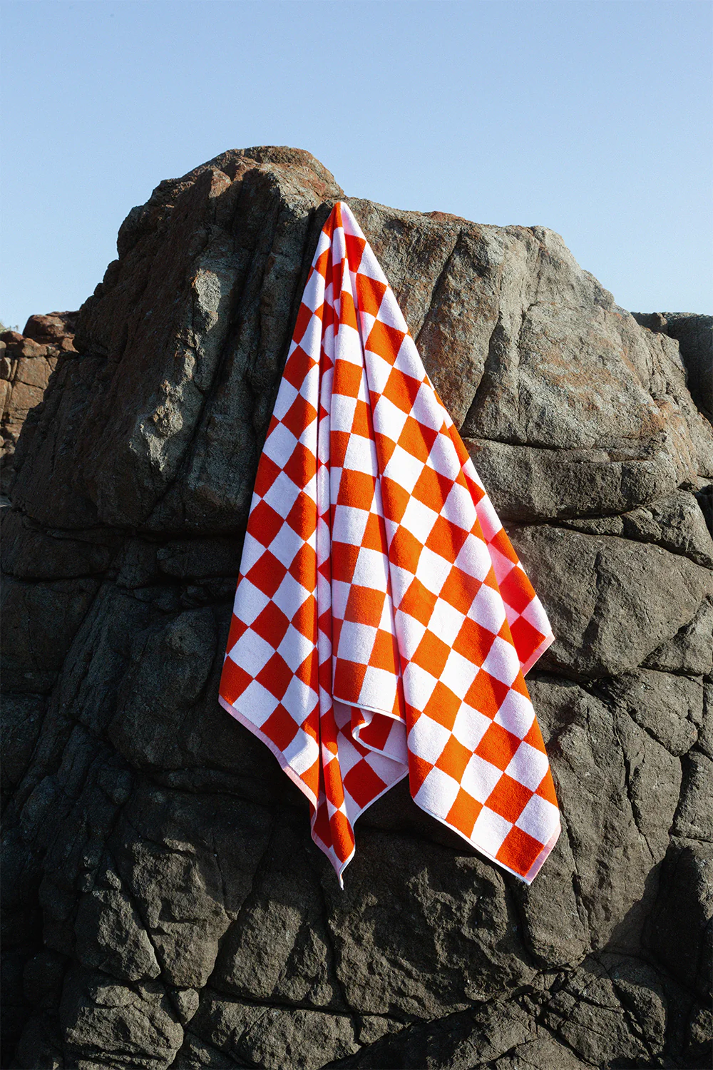Towel Set Big Check in Orange - Image 2