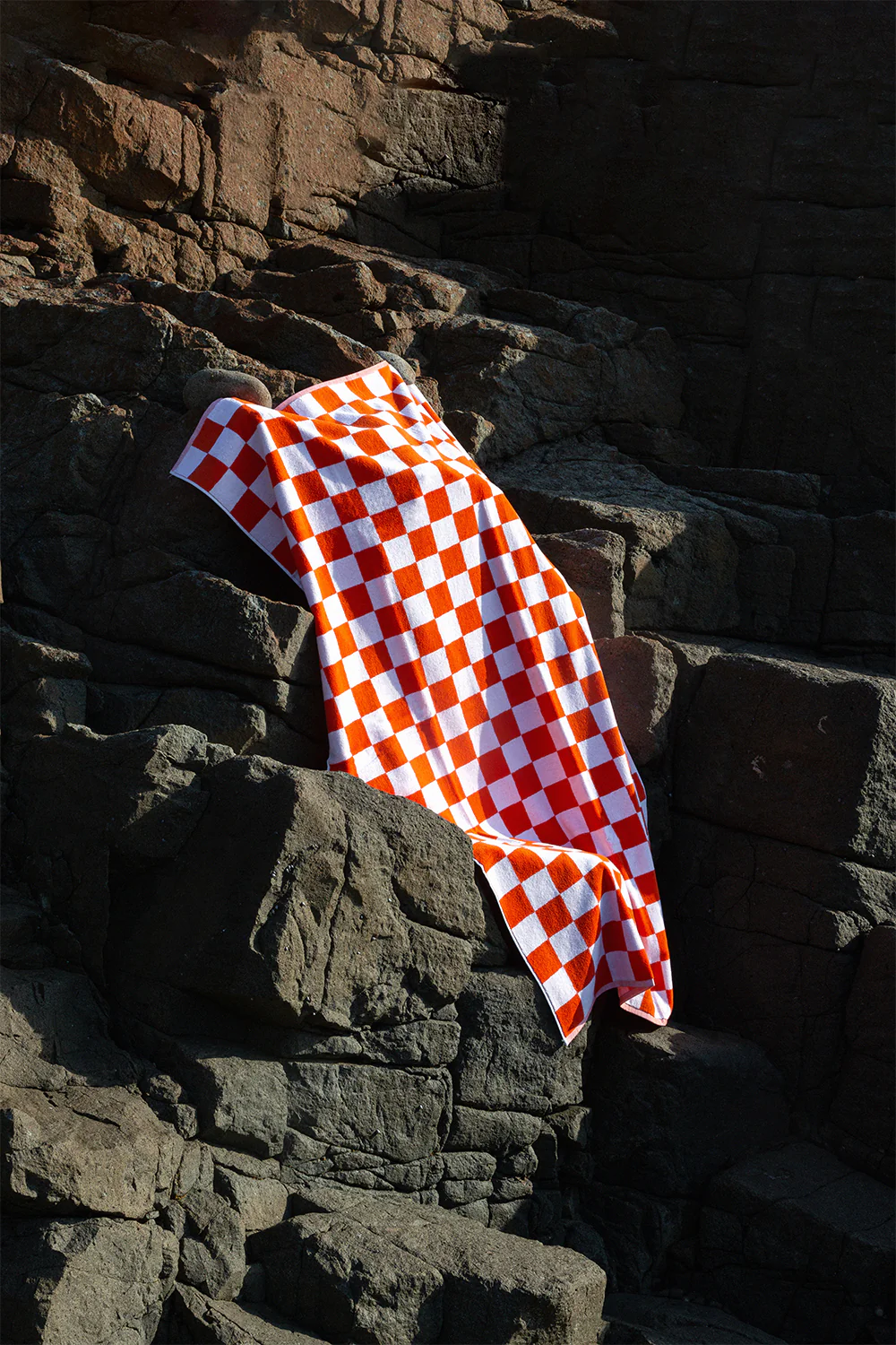 Towel Set Big Check in Orange - Image 3