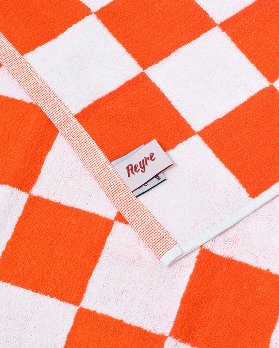 Towel Set Big Check in Orange - Image 5