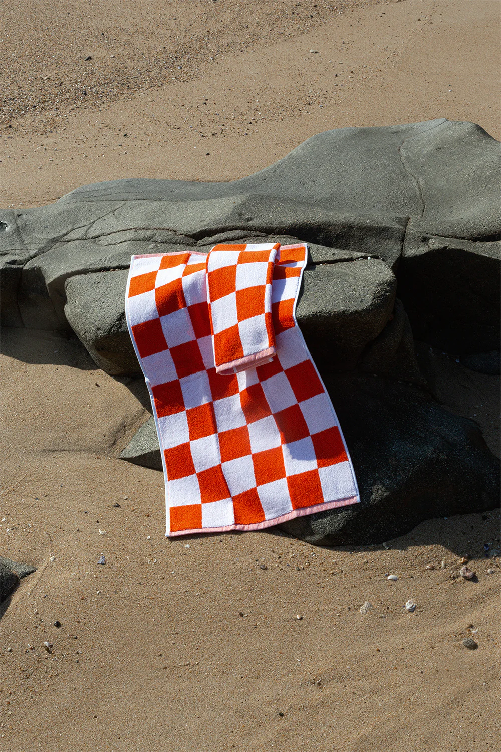 Towel Set Big Check in Orange - Image 6