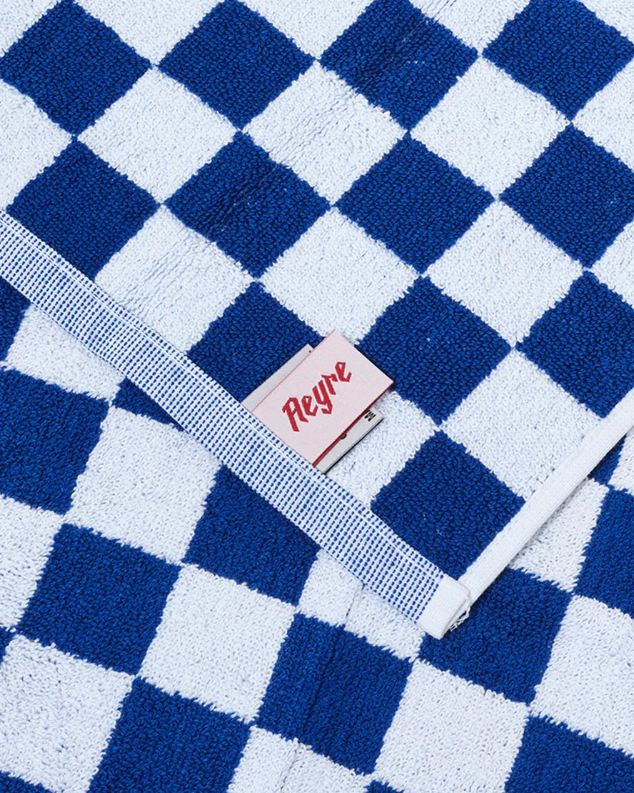 Towel Set Small Check in Cobalt - Image 2