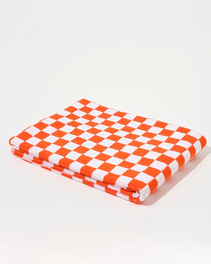 Towel Set Small Check in Orange