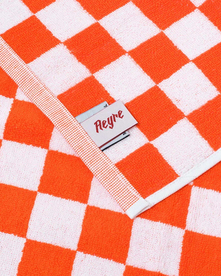 Towel Set Small Check in Orange - Image 2