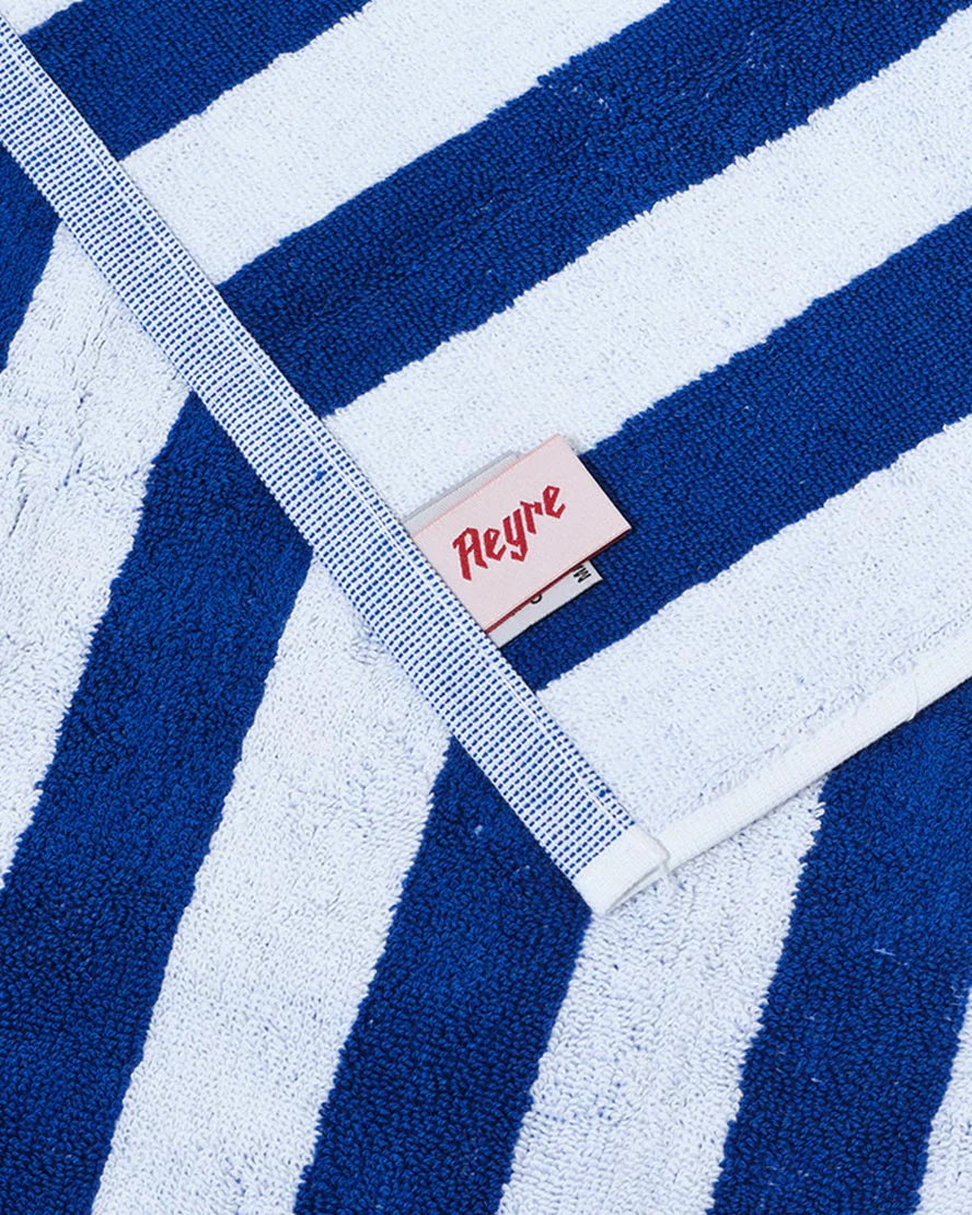 Towel Set Narrow Stripe in Cobalt - Image 4