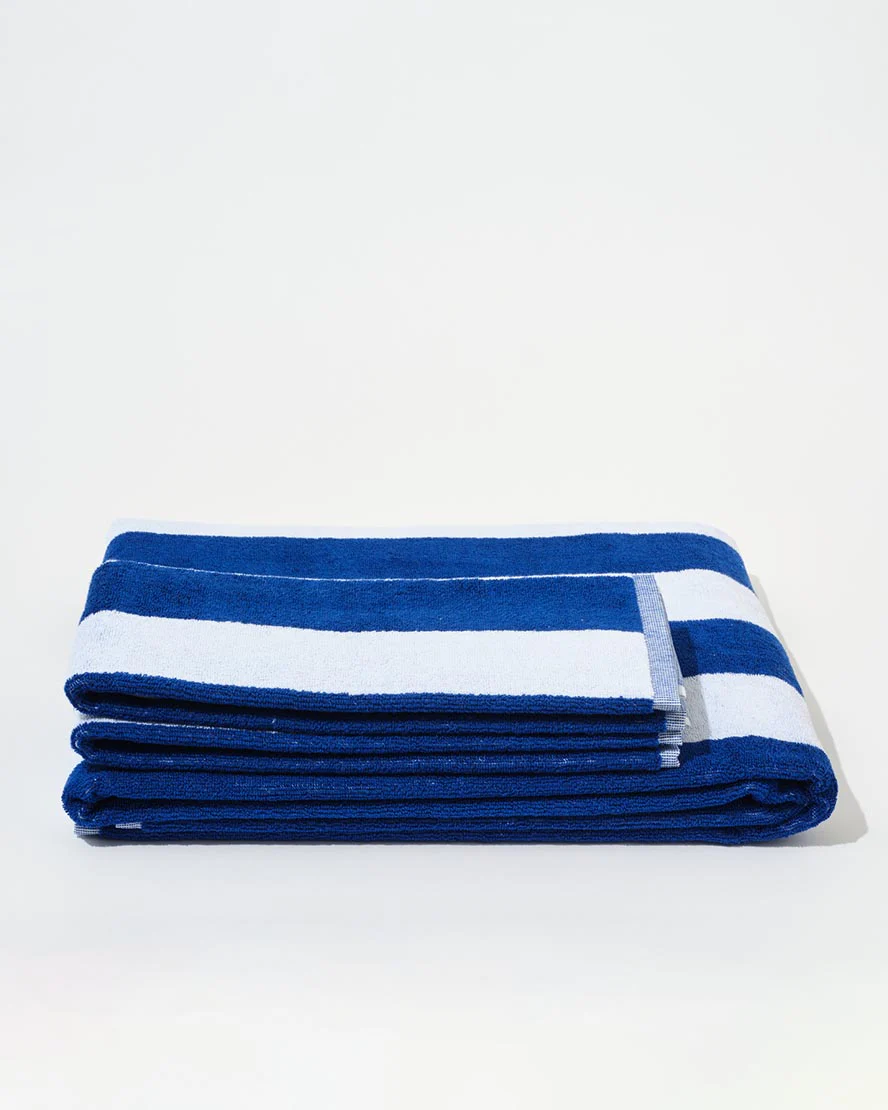 Towel Set Wide Stripe in Cobalt - Image 3