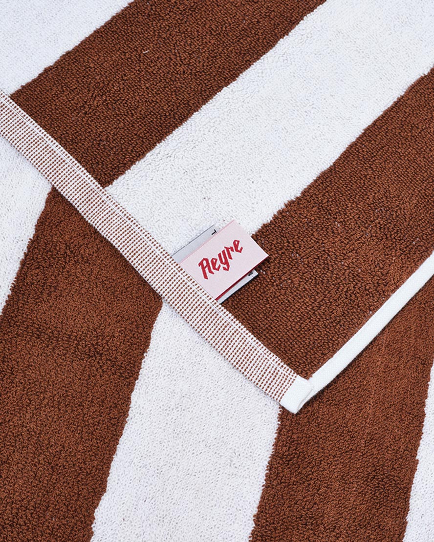 Towel Set Wide Stripe in Brown - Image 2
