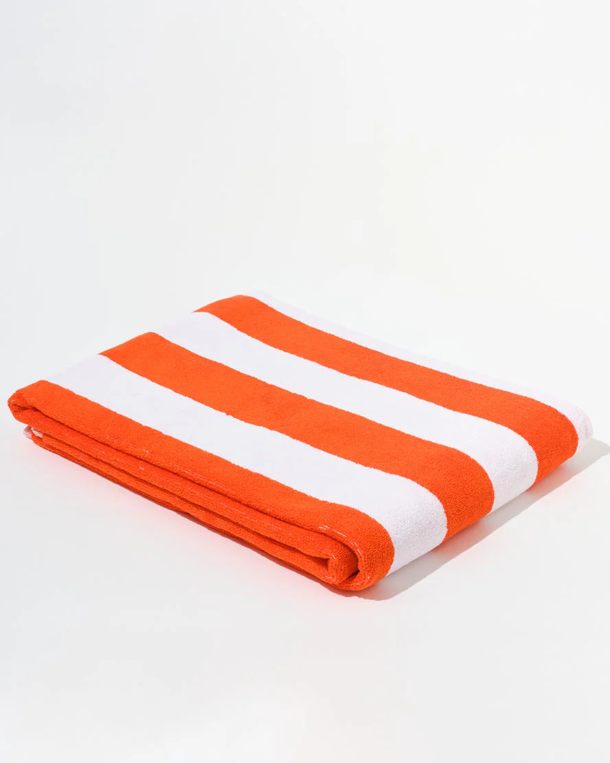 Towel Set Wide Stripe in Orange