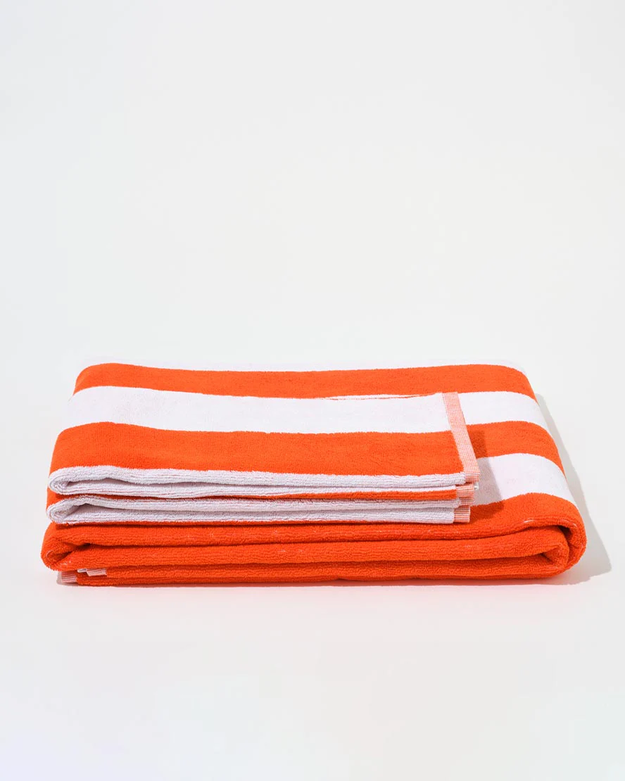 Towel Set Wide Stripe in Orange - Image 3