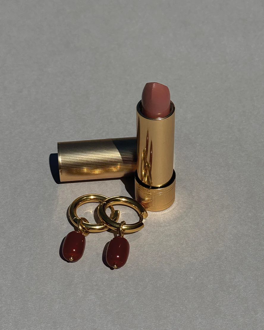 Zaya Hoops in Gold & Red - Image 4